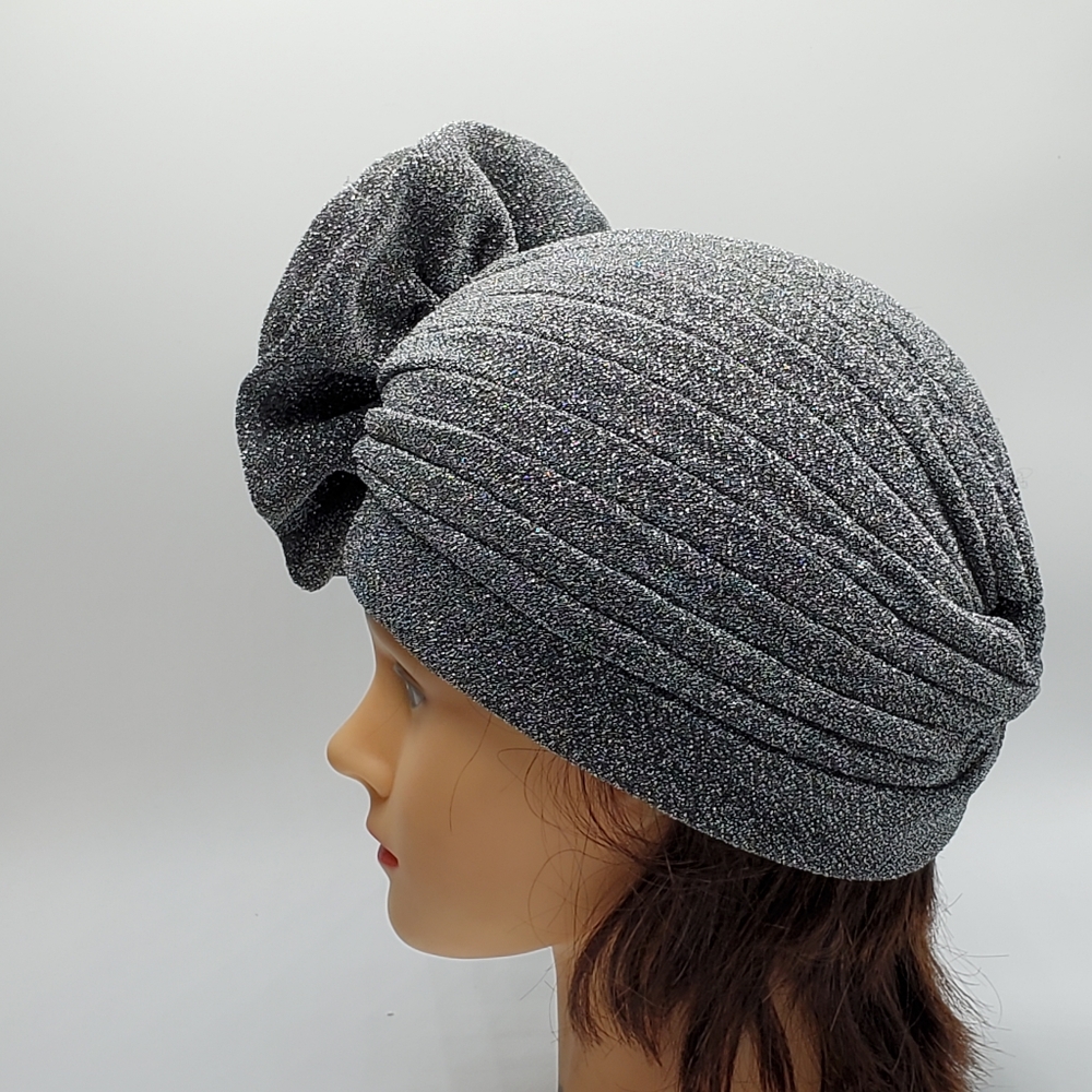 Aokid glitter hat cap headwrap with big flower - Picture 5 of 10